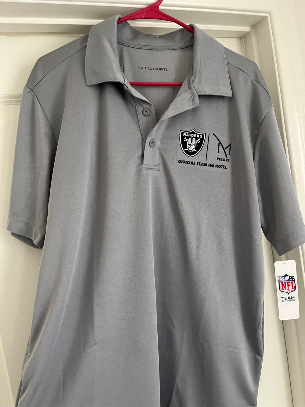 Gray Las Vegas Raiders Logo Polo